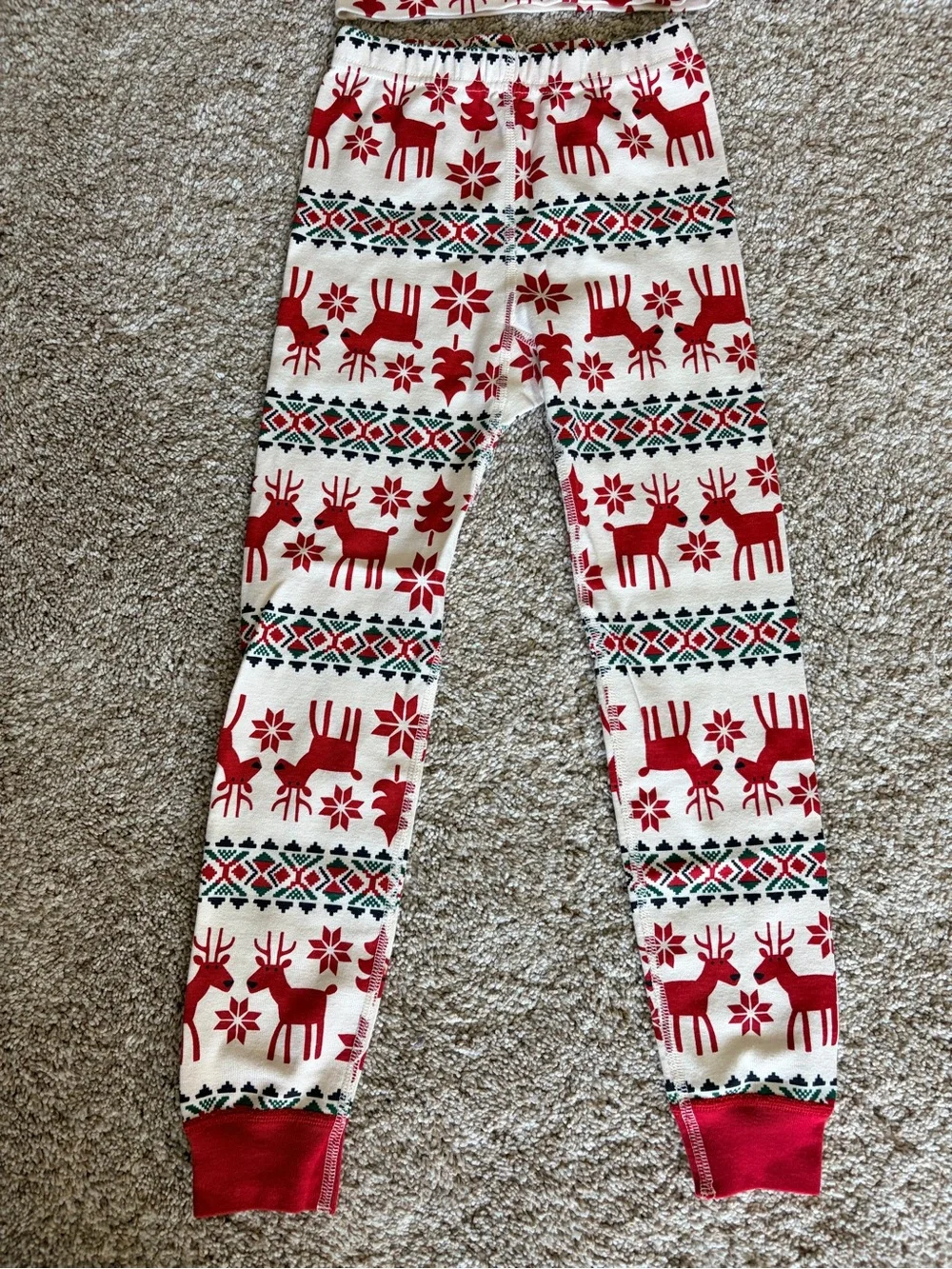 Hanna Andersson Red and White Reindeer Pajama Set